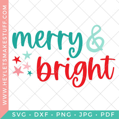 Merry & Bright 4 SVG Hey Let's Make Stuff 