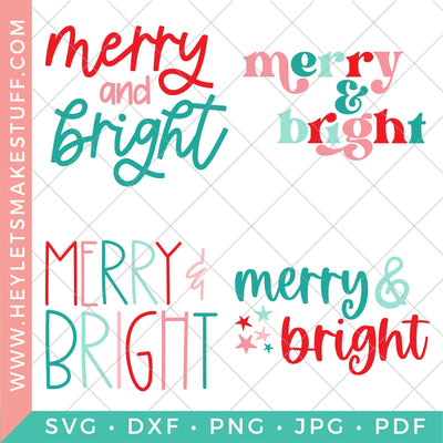 Merry & Bright Bundle SVG Hey Let's Make Stuff 
