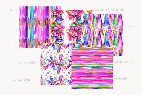 Merry & Bright Christmas Digital Paper | Festive Patterns Digital Pattern GlamArtZhanna 