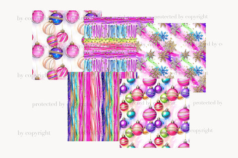 Merry & Bright Christmas Digital Paper | Festive Patterns Digital Pattern GlamArtZhanna 