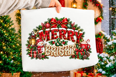 Merry & Bright Christmas Sublimation Sublimation SVGArt 