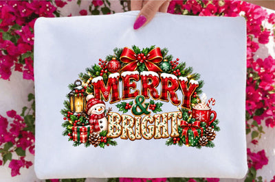Merry & Bright Christmas Sublimation Sublimation SVGArt 