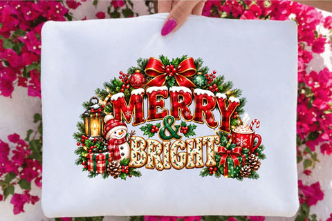 Merry & Bright Christmas Sublimation Sublimation SVGArt 
