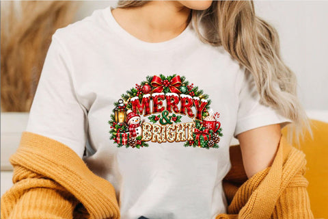 Merry & Bright Christmas Sublimation Sublimation SVGArt 