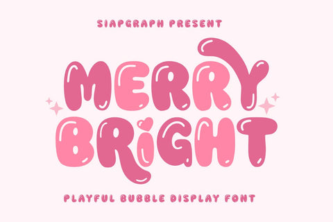 Merry Bright - Playful Bubble Font Font Masyafi Studio 