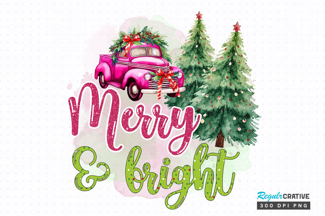 Merry & bright png design Sublimation Regulrcrative 