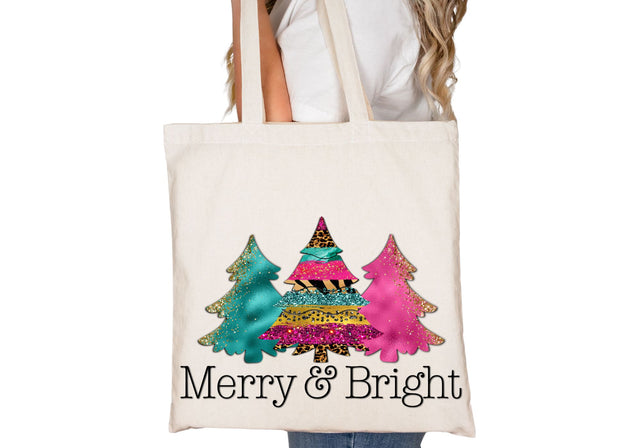 Merry & Bright | Vibrant Christmas Trees PNG | Colorful Holiday Design Sublimation Print Perfect Design Shop 