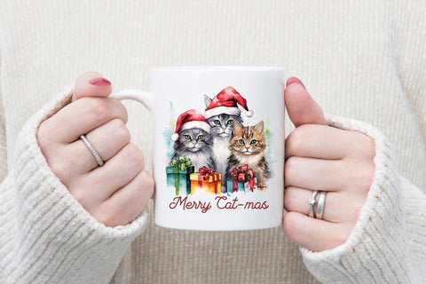 Merry Cat-mas, Christmas PNG Sublimation Sublimation CraftLabSVG 