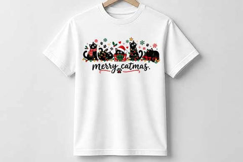 Merry Catmas Black Cats Christmas PNG SVG BillahCrafts 