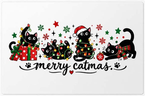 Merry Catmas Black Cats Christmas PNG SVG BillahCrafts 