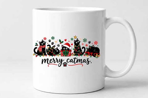 Merry Catmas Black Cats Christmas PNG SVG BillahCrafts 
