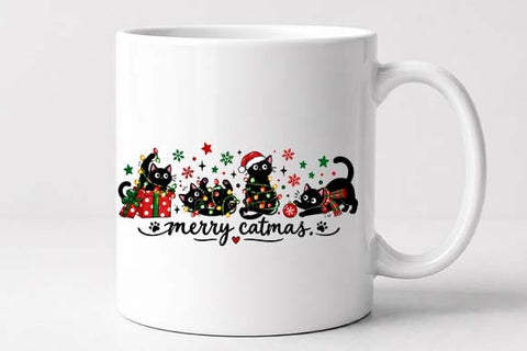 Merry Catmas Black Cats Christmas PNG SVG BillahCrafts 