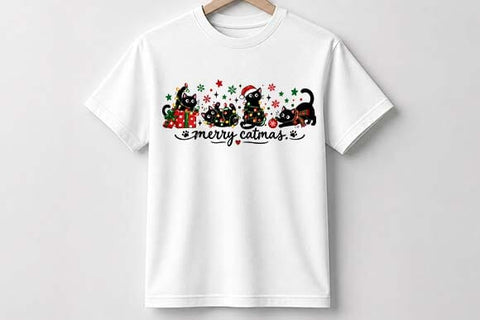 Merry Catmas Black Cats Christmas PNG SVG BillahCrafts 