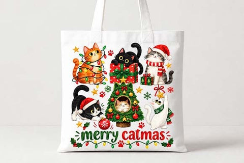 Merry Catmas Christmas Cats Holiday Design SVG BillahCrafts 