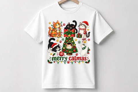Merry Catmas Christmas Cats Holiday Design SVG BillahCrafts 