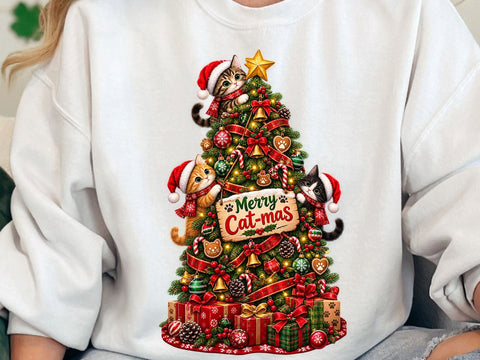 Merry Catmas Christmas Tree PNG SVG artprintfile 
