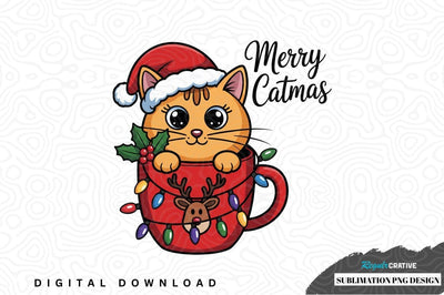 Merry catmas sublimation png design Sublimation Regulrcrative 