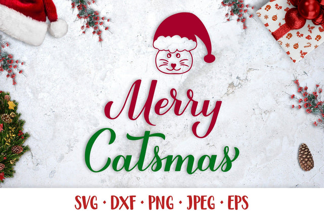 Merry Catsmas SVG. Funny Christmas quote. Cat Christmas SVG LaBelezoka 