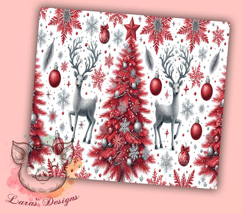 Merry Christmas 20 oz Skinny Tumbler Sublimation Design, Straight & Tapered Tumbler Png, Xmas Holiday Tumbler Png, Digital Download PNG Sublimation Lara' s Designs 