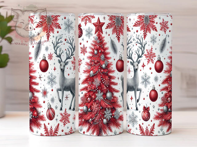 Merry Christmas 20 oz Skinny Tumbler Sublimation Design, Straight & Tapered Tumbler Png, Xmas Holiday Tumbler Png, Digital Download PNG Sublimation Lara' s Designs 