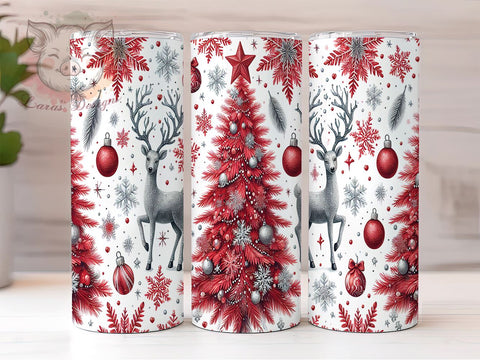 Merry Christmas 20 oz Skinny Tumbler Sublimation Design, Straight & Tapered Tumbler Png, Xmas Holiday Tumbler Png, Digital Download PNG Sublimation Lara' s Designs 