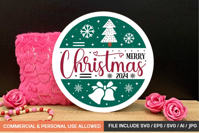 Merry Christmas 2024 Round Sign Bundle/ farmhouse porch sign design,SVGs,Quotes and Sayings,Food & Drink,On Sale, Print & Cut SVG designmaster24 