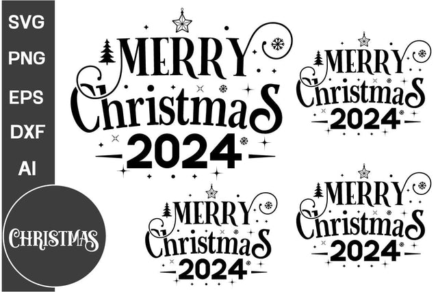 Merry Christmas 2024 Round Sign SVG Design, Farmhouse Christmas Round Sign SVG Design, Christmas SVG Design, SVGs, Food & Drink, Print & Cut, Quotes and Sayings SVG DesignPlante 503 