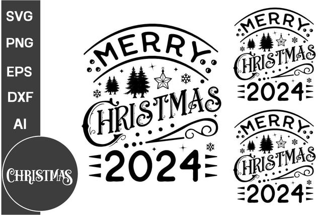 Merry Christmas 2024 Round Sign SVG Design, Farmhouse Christmas Round Sign SVG Design, Christmas SVG Design, SVGs, Food & Drink, Print & Cut, Quotes and Sayings SVG DesignPlante 503 