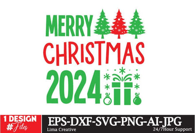 Merry Christmas 2024 SVG Design, Christmas SVG Cut File, Christmas Sublimation PNG, Christmas Sign SVG SVG Insomnia Std 