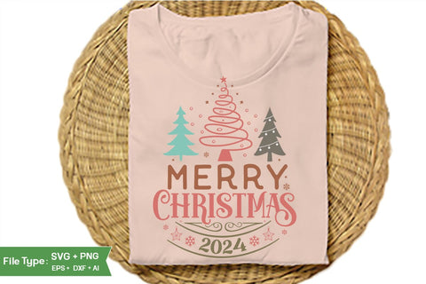 Merry Christmas 2024 SVG Design, Farmhouse Christmas SVG Design, Christmas SVG Design, SVGs, Food & Drink, Print & Cut, Quotes and Sayings SVG DesignPlante 503 