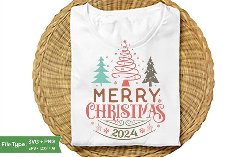 Merry Christmas 2024 SVG Design, Farmhouse Christmas SVG Design, Christmas SVG Design, SVGs, Food & Drink, Print & Cut, Quotes and Sayings SVG DesignPlante 503 