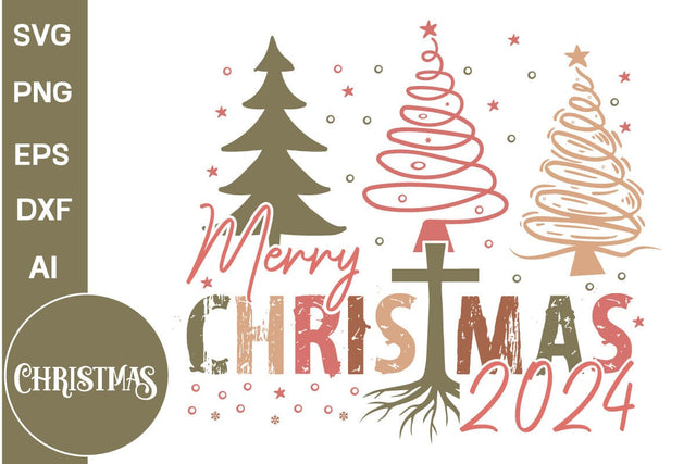 Merry Christmas 2024 SVG Design, Farmhouse Christmas SVG Design, Christmas SVG Design, SVGs, Food & Drink, Print & Cut, Quotes and Sayings SVG DesignPlante 503 