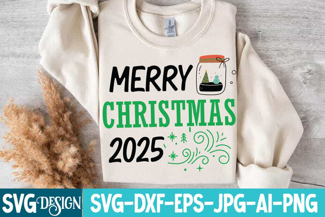 Merry Christmas 2025 SVG Design,Merry Christmas 2025 Sublimation design SVG BlackCatsMedia 