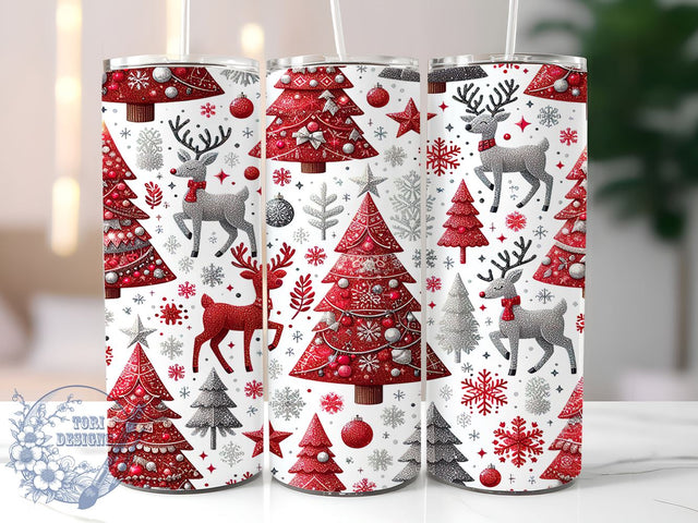 Merry Christmas 20oz Skinny Tumbler PNG, Xmas Holiday Tumbler Sublimation Wrap, Straight & Tapered Tumbler Wrap, Instant Digital Download Sublimation ToriDesigns 