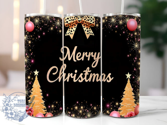 Merry Christmas 20oz Skinny Tumbler PNG, Xmas Holiday Tumbler Wrap, Sublimation Design, Straight & Tapered Tumbler Wrap, Instant Digital Download Sublimation ToriDesigns 