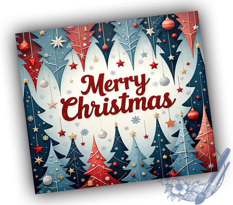 Merry Christmas 20oz Skinny Tumbler PNG, Xmas Holiday Tumbler Wrap, Sublimation Design, Straight & Tapered Tumbler Wrap, Instant Digital Download Sublimation ToriDesigns 