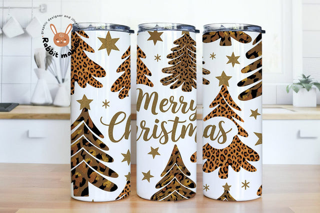 Merry Christmas 20oz Skinny Tumbler Sublimation Designs Sublimation Rabbitmakies 