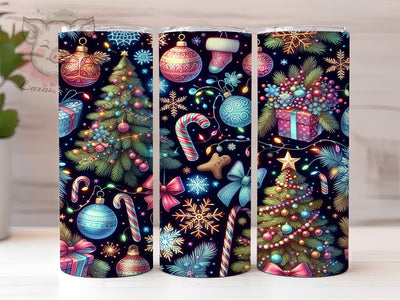 Merry Christmas 20oz Tumbler Png, Straight & Tapered Tumbler Png, Christmas Tree Tumbler Png, Digital Download PNG Sublimation Lara' s Designs 