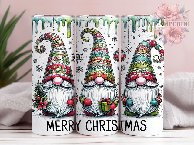 Merry Christmas 20oz Tumbler Wrap PNG, Christmas Gnomes Tumbler PNG Sublimation Design, Straight & Tapered Tumbler Wrap, Instant Digital Download Sublimation Li Zamperini 
