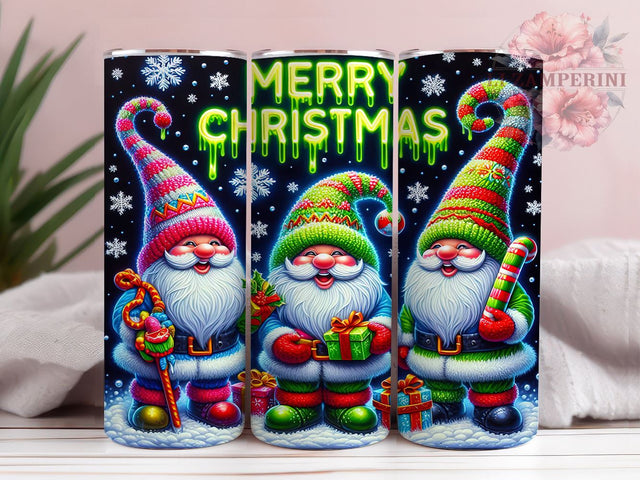 Merry Christmas 20oz Tumbler Wrap PNG, Christmas Gnomes Tumbler PNG Sublimation Design, Straight & Tapered Tumbler Wrap, Instant Digital Download Sublimation Li Zamperini 