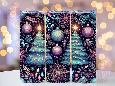 Merry Christmas 20oz Tumbler Wrap Sublimation Design, Straight Tapered Tumbler Wrap, Christmas Tree Tumbler Png, Instant Digital Download Sublimation SvggirlplusArt 