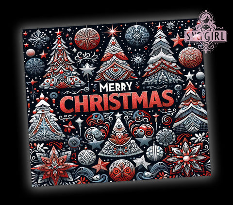 Merry Christmas 20oz Tumbler Wrap Sublimation Design, Straight Tapered Tumbler Wrap, Xmas Holiday Tumbler Png, Instant Digital Download Sublimation SvggirlplusArt 