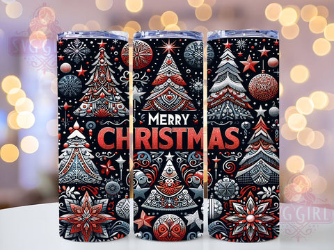 Merry Christmas 20oz Tumbler Wrap Sublimation Design, Straight Tapered Tumbler Wrap, Xmas Holiday Tumbler Png, Instant Digital Download Sublimation SvggirlplusArt 