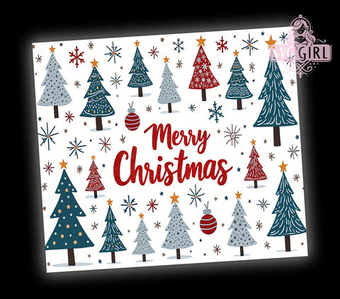 Merry Christmas 20oz Tumbler Wrap Sublimation Design, Straight Tapered Tumbler Wrap, Xmas Holiday Tumbler Png, Instant Digital Download Sublimation SvggirlplusArt 