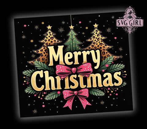 Merry Christmas 20oz Tumbler Wrap Sublimation Design, Straight Tapered Tumbler Wrap, Xmas Holiday Tumbler Png, Instant Digital Download Sublimation SvggirlplusArt 
