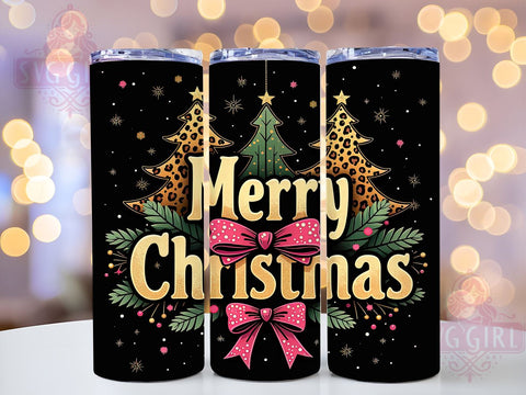 Merry Christmas 20oz Tumbler Wrap Sublimation Design, Straight Tapered Tumbler Wrap, Xmas Holiday Tumbler Png, Instant Digital Download Sublimation SvggirlplusArt 