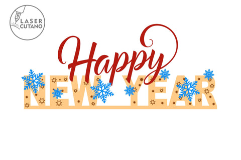 Merry Christmas and Happy New Year Decorations SVG LaserCutano 