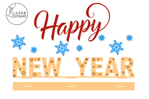 Merry Christmas and Happy New Year Decorations SVG LaserCutano 
