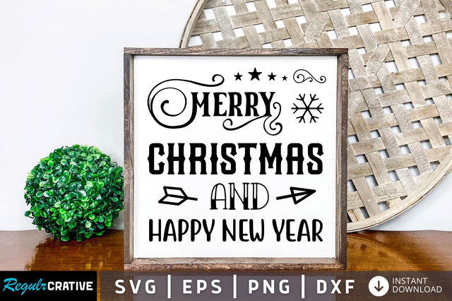 Merry christmas and happy new year SVG Design SVG Regulrcrative 