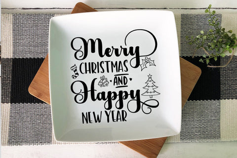 Merry Christmas and Happy New Year SVG I Christmas Sign SVG SVG Happy Printables Club 